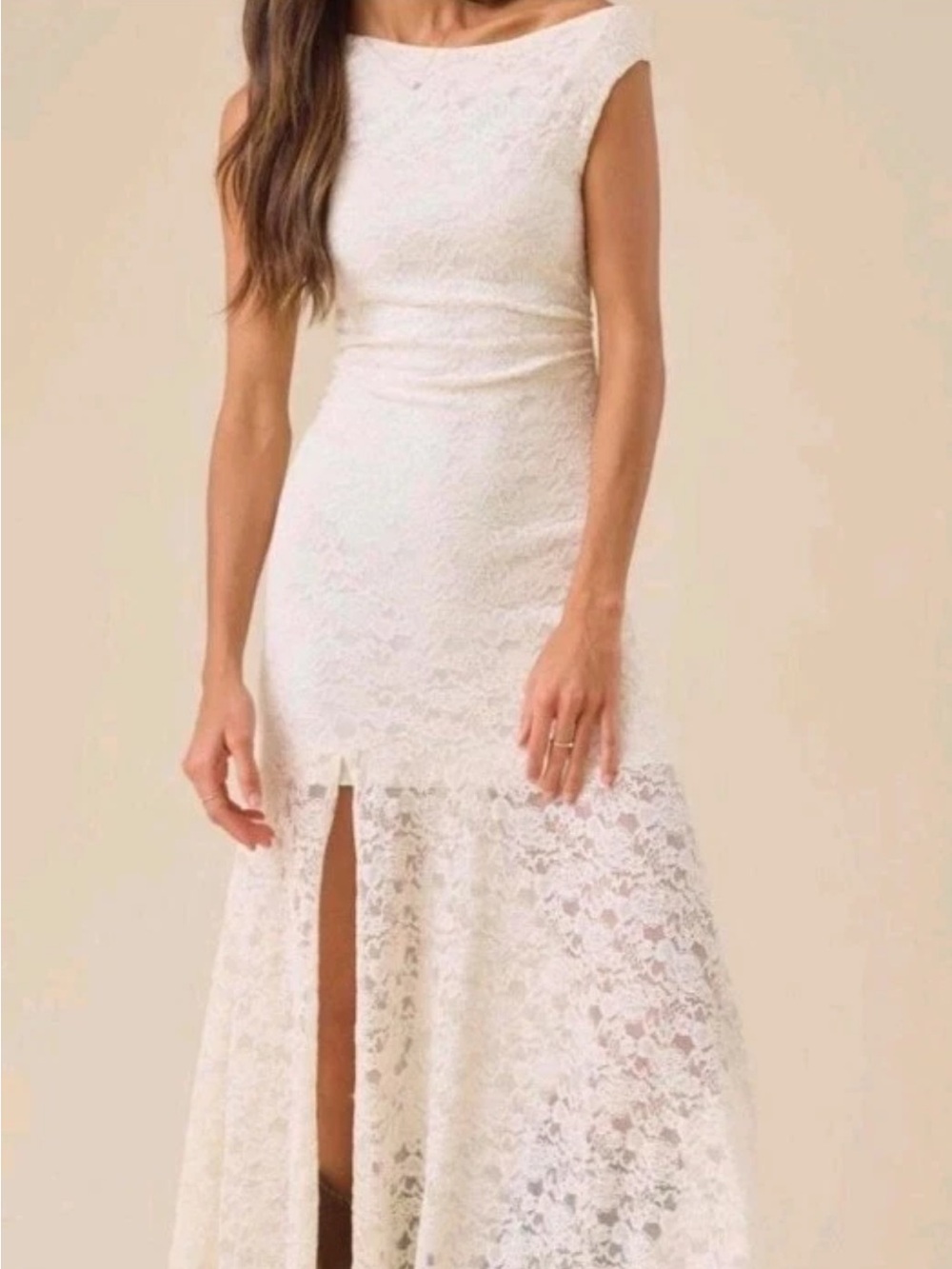 Altar'd State Ivory Lace Boatneck Midi Dress NWT Size XL